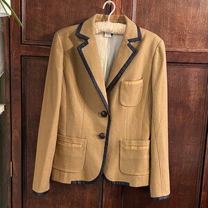 Older J Crew Factory Navy Tipped blazer in Camel size 8